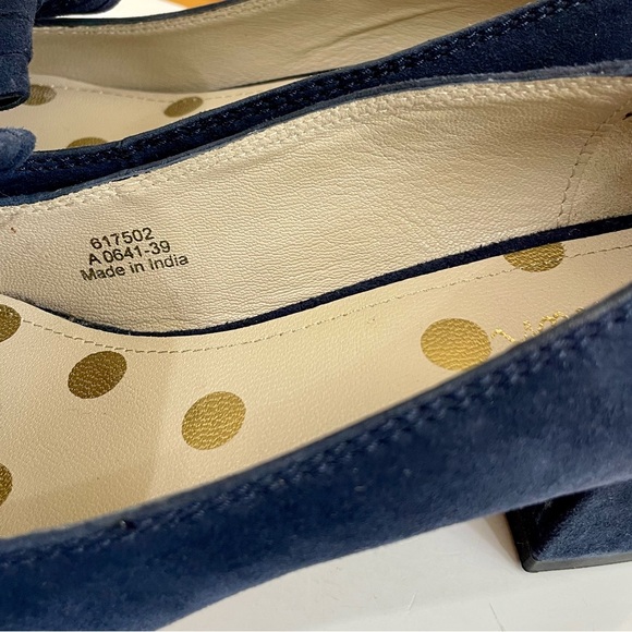 Boden Victoria Block Heel Kiltie Blue Suede Loafers/Pumps, EUC - Picture 9 of 15
